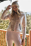 Fuzzy Faux Fur Hood Padded Jacket