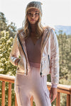 Fuzzy Faux Fur Hood Padded Jacket