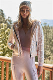 Fuzzy Faux Fur Hood Padded Jacket