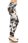 Long Yoga Style Banded Lined Multi Printed Knit Legging With High Waist