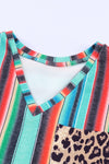 Rainbow Stripe Leopard Patch Pocket Tank Top