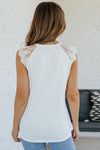 Lace Yoke Round Neck Tank