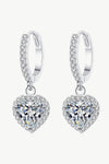 Moissanite Heart-Shaped Drop Earrings