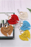Assorted 4-Pack Heart-Shaped Macrame Fringe Keychain