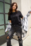Simply Love Full Size KINDA LAZY Round Neck T-Shirt