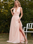 Lace-Up Gathered Detail Side Split Dress