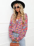 Button Up Dropped Shoulder Cardigan