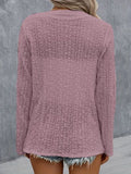 Eyelet Roll-Tab Sleeve Cardigan