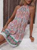 Bohemian Grecian Sleeveless Mini Dress