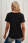 It's Fine I'm Fine Everything Is Fine Slogan V-Neck Short Sleeve Raglan Tee