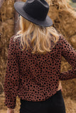 Chic Printed Round Neck Long Sleeve Blouse
