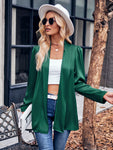 Open Front Puff Sleeve Cardigan