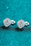925 Sterling Silver Inlaid 2 Carat Moissanite Square Stud Earrings