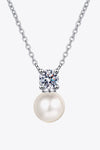 Freshwater Pearl Moissanite Necklace 925 Sterling Silver