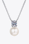 Freshwater Pearl Moissanite Necklace 925 Sterling Silver