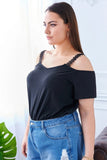 Plus Cold Shoulder Lace strap Top