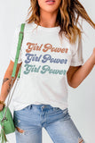 GIRL POWER Graphic Round Neck Tee