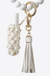 Evil Eye Beaded Keychain with Tassel