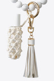 Evil Eye Beaded Keychain with Tassel