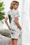 Tie-Dye Round Neck Tee Dress with Pockets
