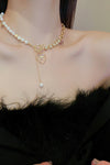Heart Pendant Toggle Clasp Pearl Necklace