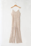 Sequin Spaghetti Strap Wide Leg Jumpsuit