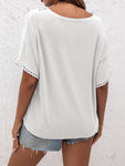 V-Neck Short Sleeve Blouse