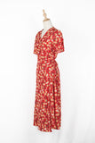 Floral Surplice Neck Short Sleeve Dress
