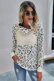Leopard Quilted Contrast Pullover