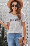 Leopard Good Vibes Cuffed T-Shirt