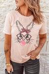 Rabbit With Glasses Bubble Gum Graphic Tee