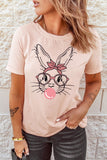 Rabbit With Glasses Bubble Gum Graphic Tee