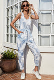 Tie-Dye Sleeveless Jumpsuit with Pockets