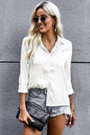 Button Down Chic Leopard Side Slit High-Low Shirt