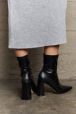 Black Block Heel Sock Boots