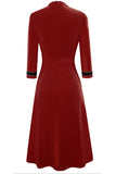 Round Neck Three-Quater Sleeve Dress