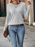 Round Neck Ribbed Long Sleeve Shirt