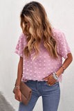 Swiss Dot Round Neck Blouse