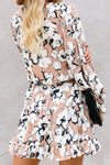 Floral Lantern Sleeves Tunic Dress