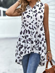 Leopard High-Low Sleeveless Shirt
