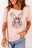 Rabbit With Glasses Bubble Gum Graphic Tee