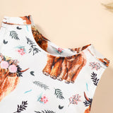 Baby Animal Print Round Neck Sleeveless Jumpsuit