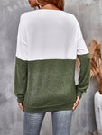 Two-Tone Crisscross Detail Sweatshirt